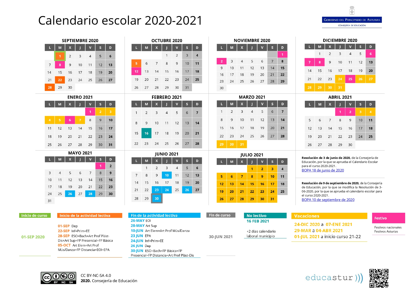 ModificaciÓn Del Calendario Escolar Para El Curso 202021 Colegio